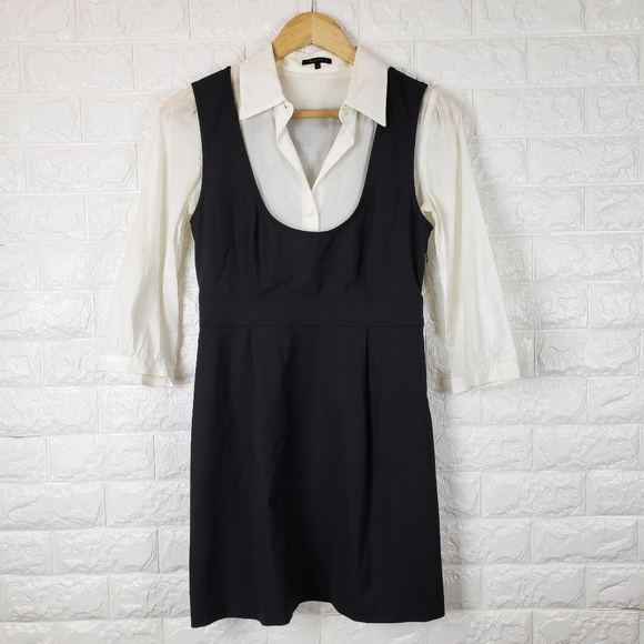 white shirt dress with jumper